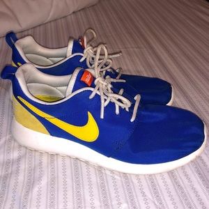 Blue and Yellow Nike Roshes - 8.5 women’s
